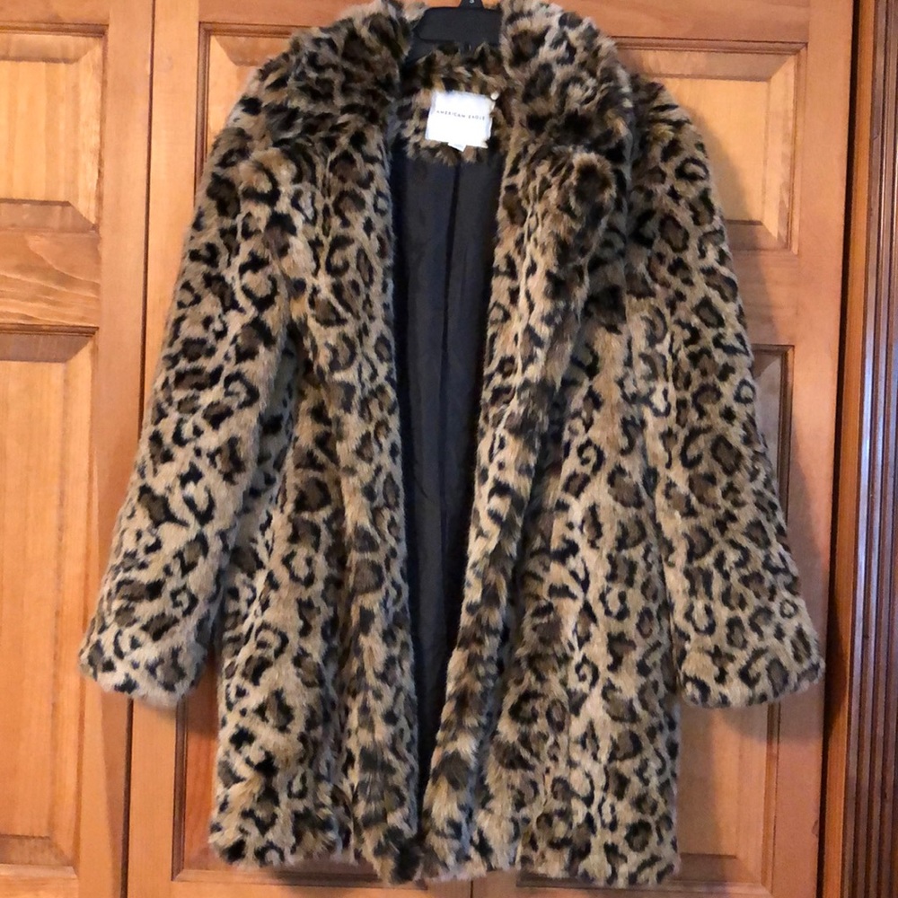 American Eagle: Faux Fur Cheetah Print Jacket